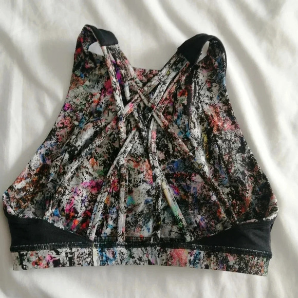 Lululemon Free To Be Serene Sports Bra High Neck Strappy Back Vitalize Multi 4 - Picture 13 of 16